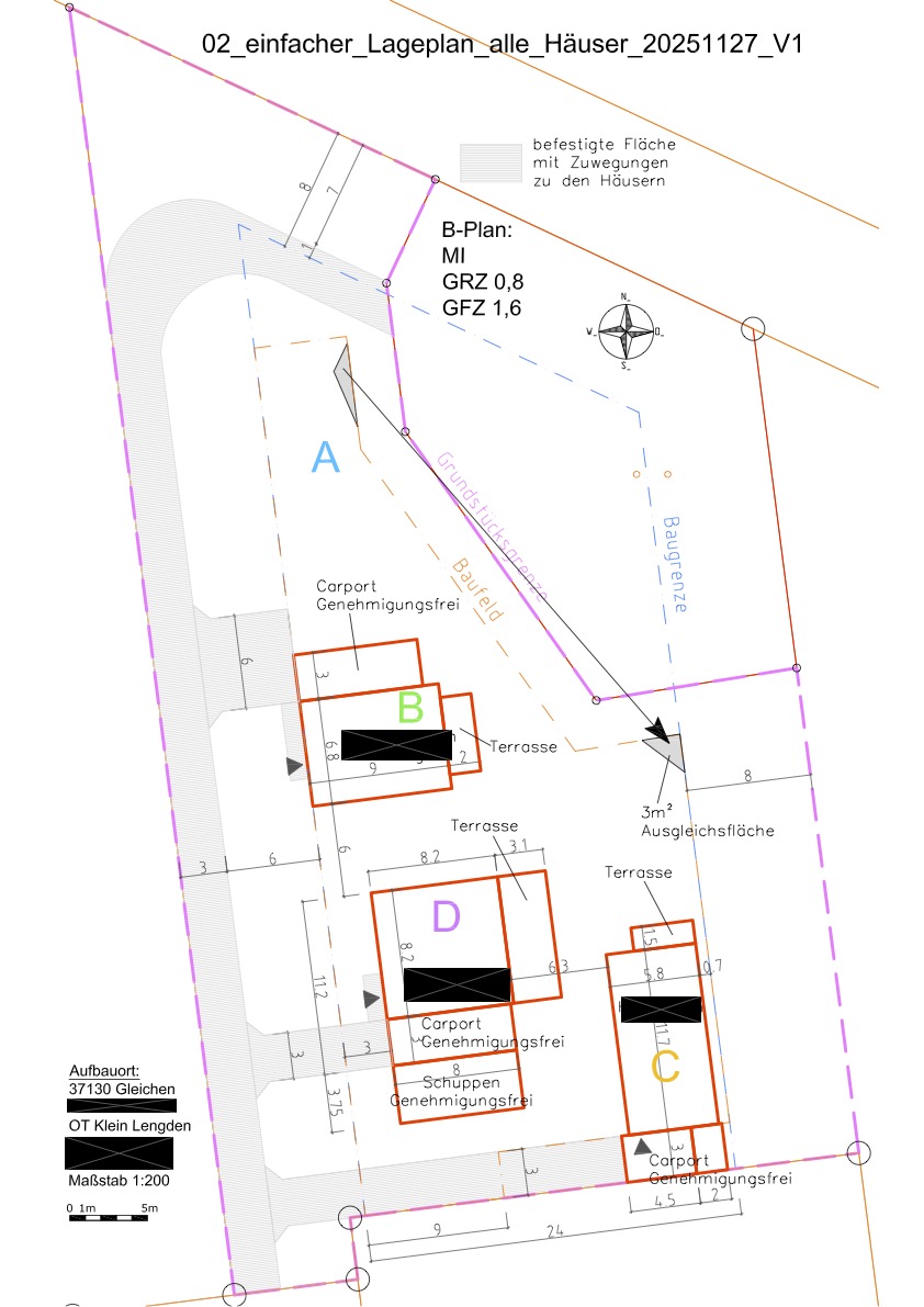 (Ausschnitt Bauantrag Fa. Gaave Holzhäuser
